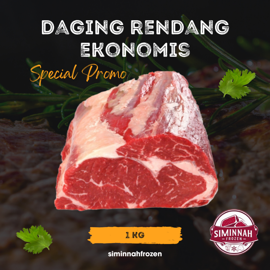 Jual (Siminnah Frozen) Daging Rendang Ekonomis Halal beku Varian 1kg ...