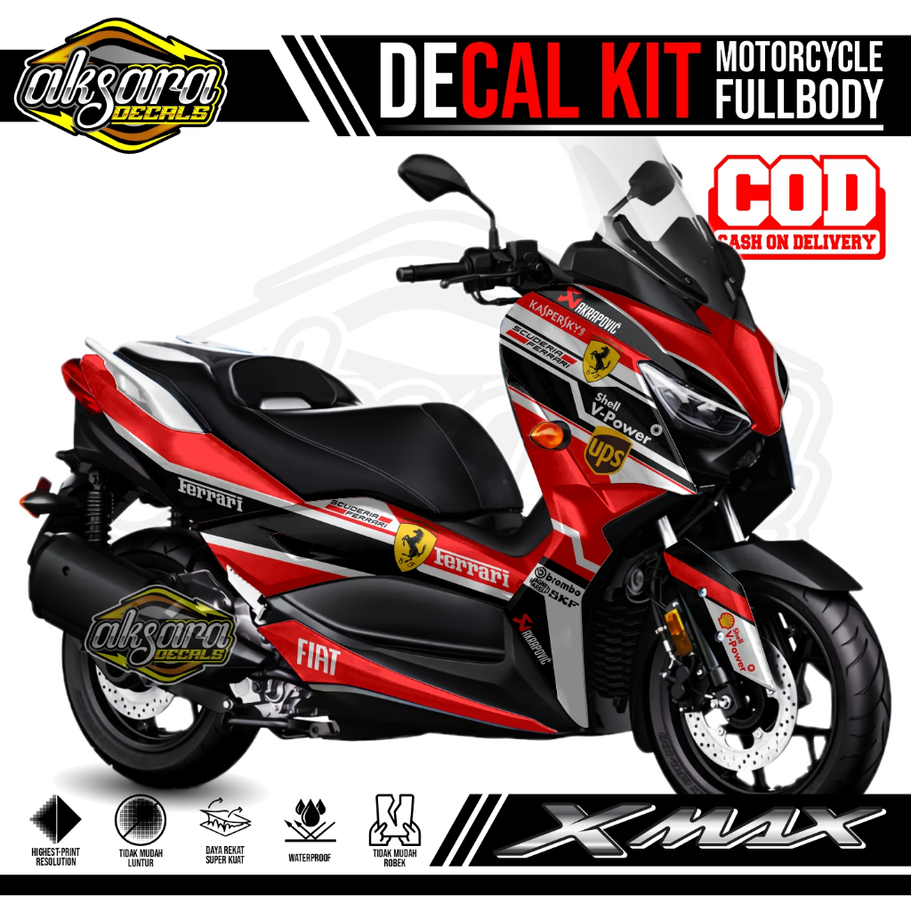 Jual (COD) sticker decal full body Motor yamaha XMAX grafis Ferari ...