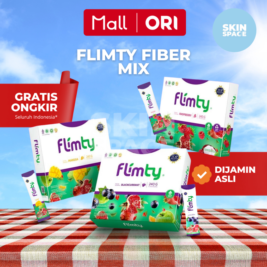 Jual Flimty Fiber 1 Box 16 sachet Official Store Raspberry Blackcurrant ...