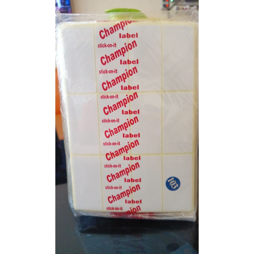 Jual Stiker label/sticker label nama/undangan/ Champion 103/123/121/99 ...