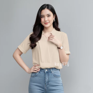 REBECCA Blouse Wanita Simple Elegan Moscrepe Atasan Blouse Simple Casual Formal Fit To L