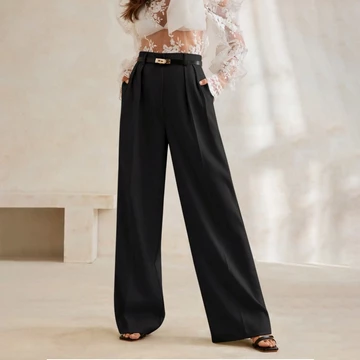 TERITORY Straight Pants High Waisted Culotte Celana Panjang Kulot Wanita Casual Formal