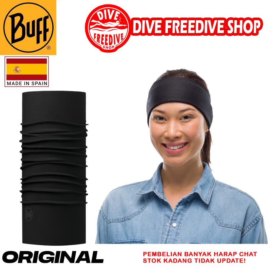 Jual Buff Original Ecostretch Solid Black UV UPF 50 Lightweight ...