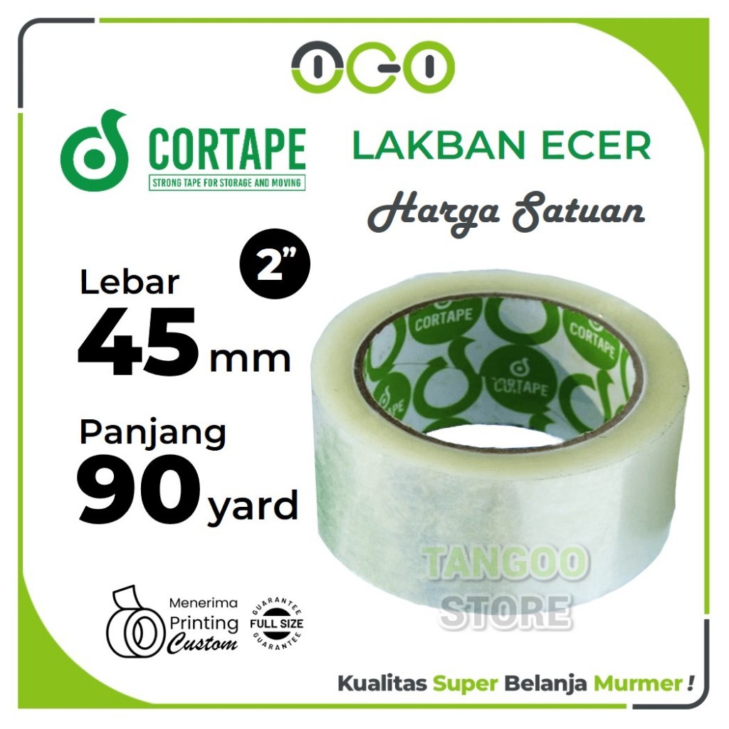 Jual Lakban Selotip Isolasi Cortape (2inch) 45mm x 90yard Bening ...
