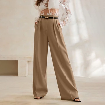 LARSUVE Marla Straight Pants — Celana Panjang Kulot Wanita High Waisted Cullote Pants
