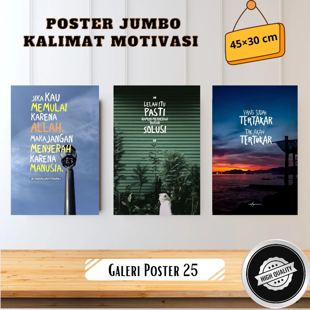 Jual Hiasan dinding Motivasi Wall Decor Poster Kayu Dekorasi kantor ...