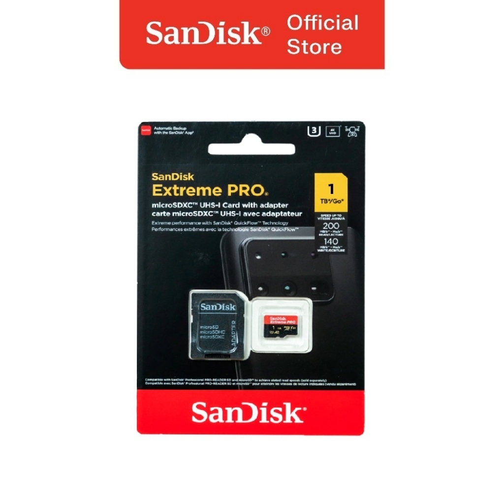 SANDISK microSDXC Extreme Pro 512GB / 1TB / 2TB Class 10 UHS-I A2 V30 U3 4K UHD Action Cam (Up to 200MB/s) (5)