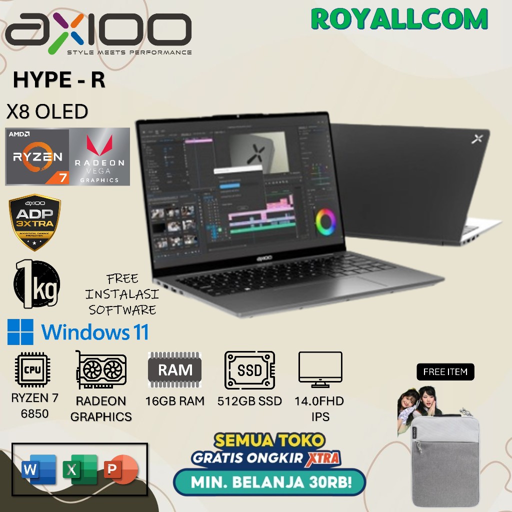 Jual AXIOO HYPE-R X8 OLED RYZEN 7 6850 16GB 512GB W11 14.0FHD IPS BLIT ...