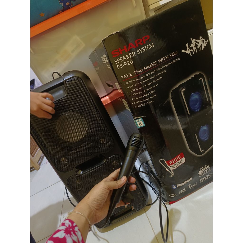 Jual pl preloved sharp speaker system ps-920 second bekas ada mic ...