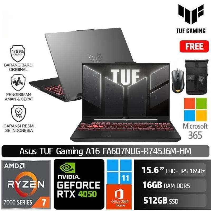 Jual Asus TUF A16 FA607NUG R745J6M-HM Ryzen 7 7445HS 16GB 512GB RTX4050 ...