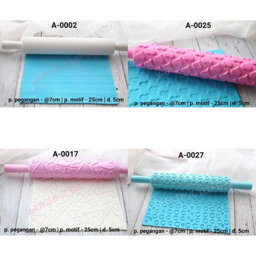 Jual GR-A GR-2 Rolling pin roller gilasan fondant cookies embos motif ...