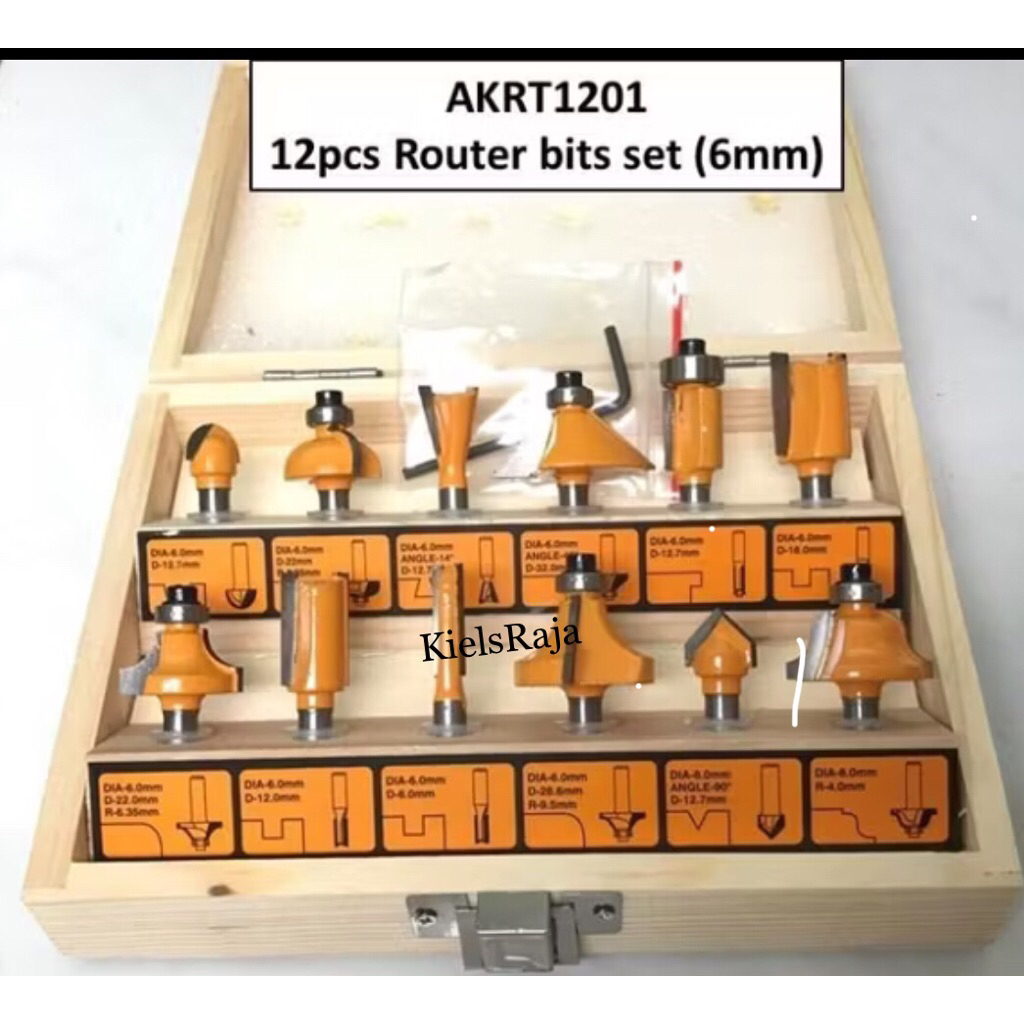 Jual INGCO MATA ROUTERS MATA PROFIL KAYU SET 12 PCS AKRT1201 | Shopee ...