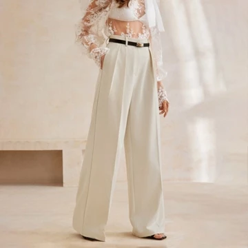LARSUVE Marla Straight Pants — Celana Panjang Kulot Wanita High Waisted Cullote Pants
