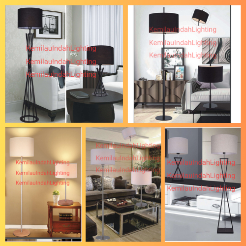 Jual LAMPU MEJA LAMPU LANTAI HIAS HITAM MINIMALIS MODERN RUANG TAMU ...