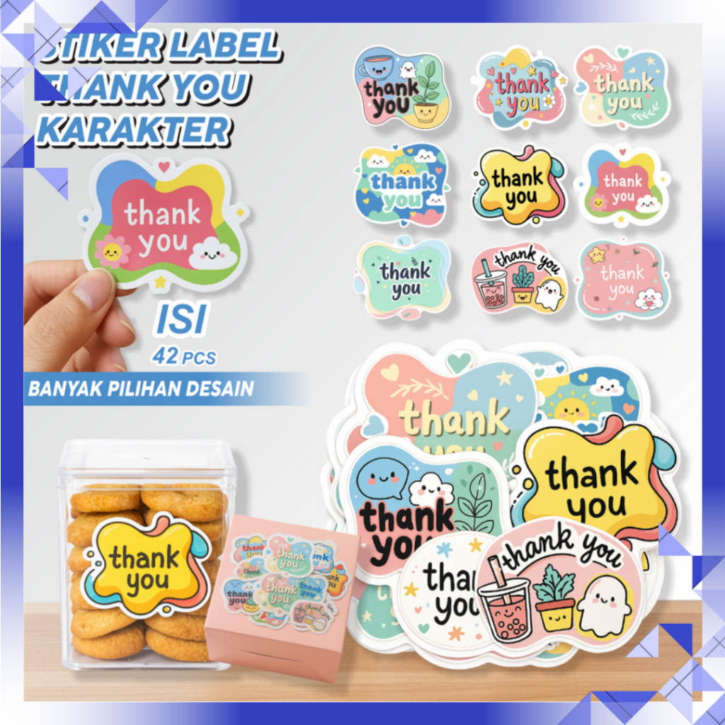Jual Stiker Label Ucapan Thank You Isi 84 Sticker Thank You | Shopee ...