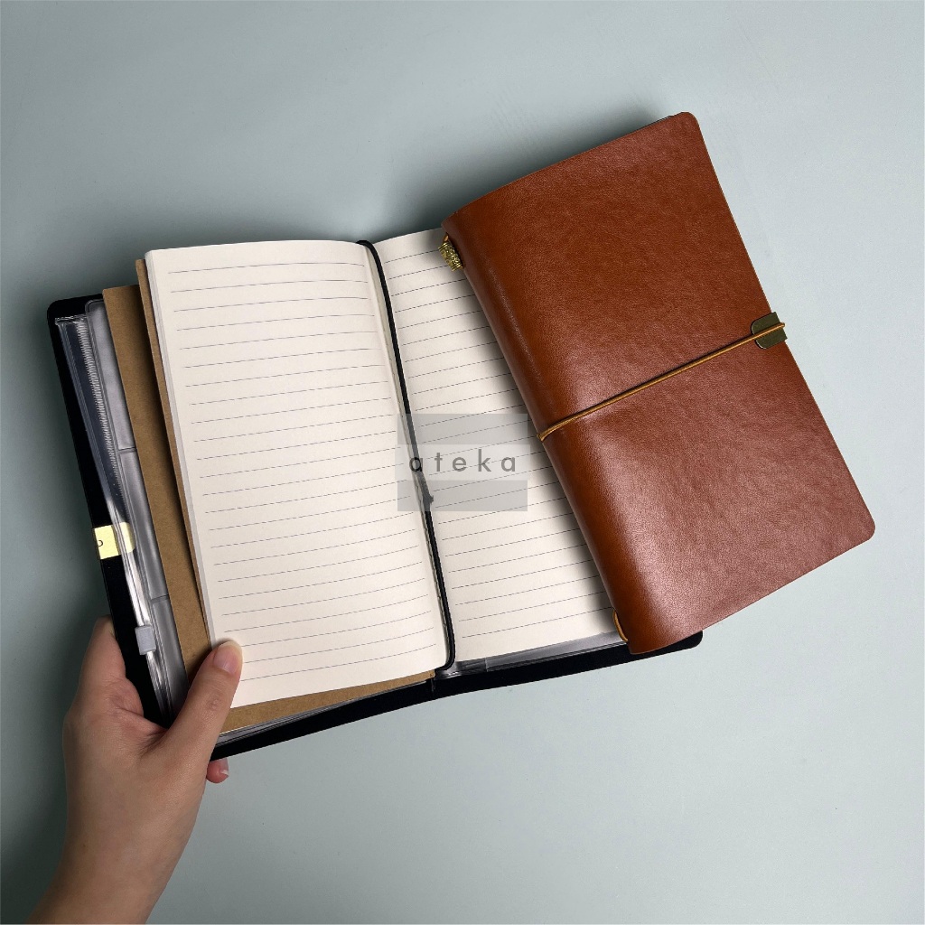 Jual Notebook Leather Vintage B6 | Notebook Travel Bahan Kulit uk B6 ...