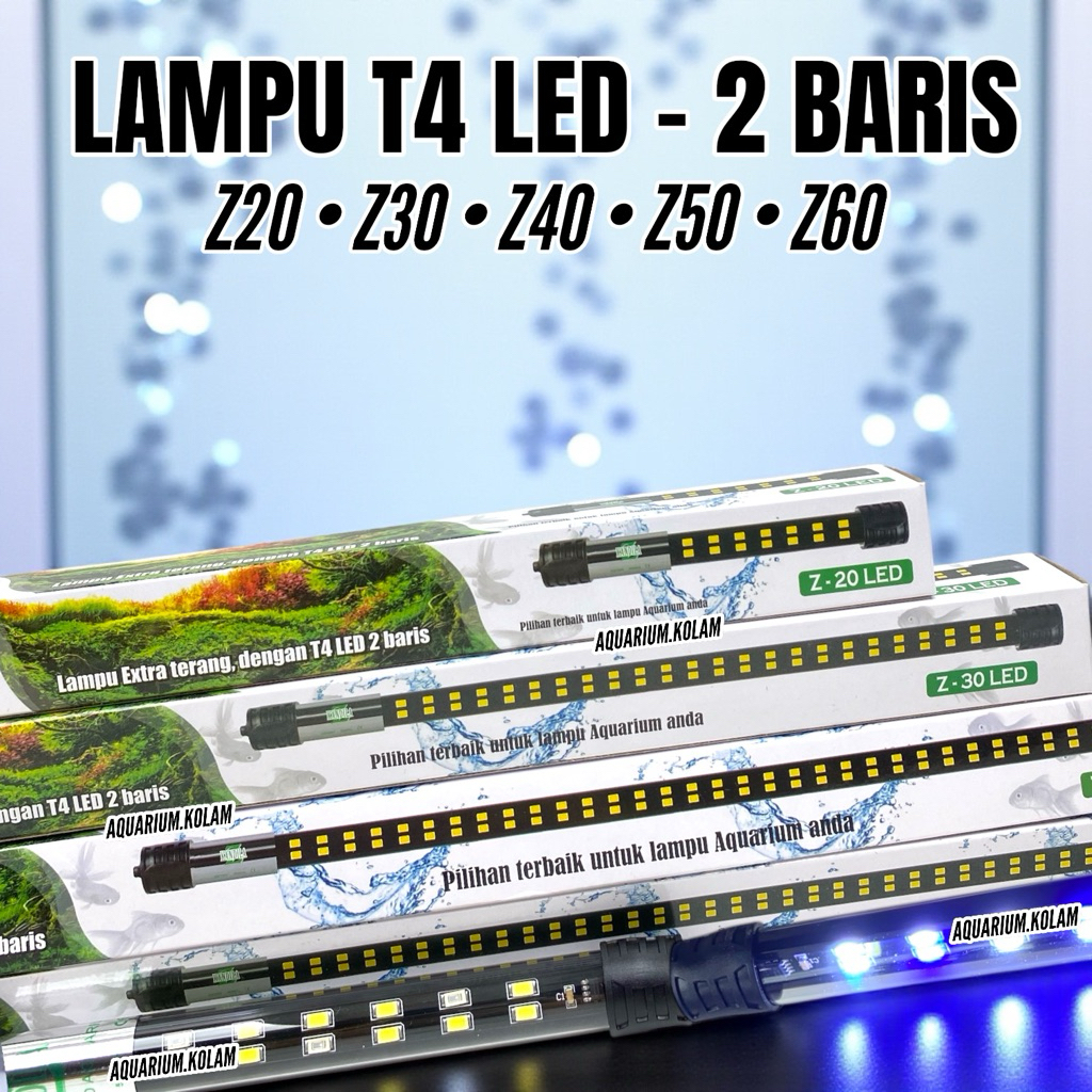 Jual Lampu Akuarium LED T4 Super Terang 2 Baris LED Z20 - Z60 Pilihan ...