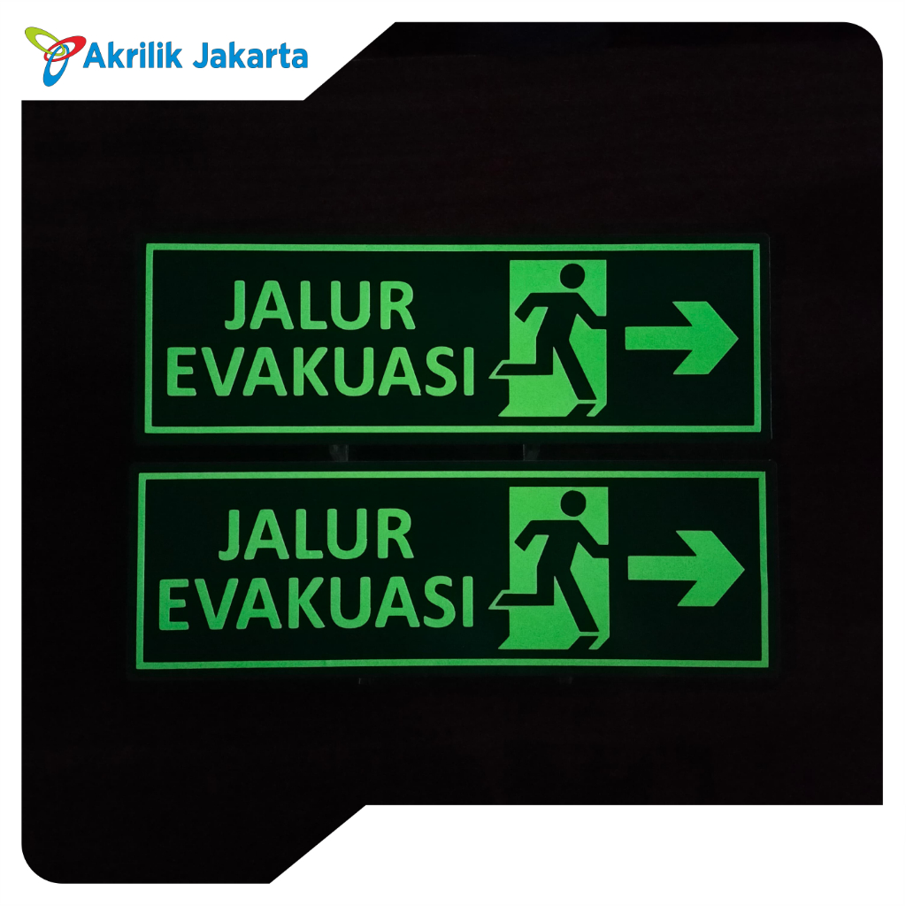 Jual Jalur evakuasi | exit signage | rambu-rambu akrilik (GLOW IN THE ...