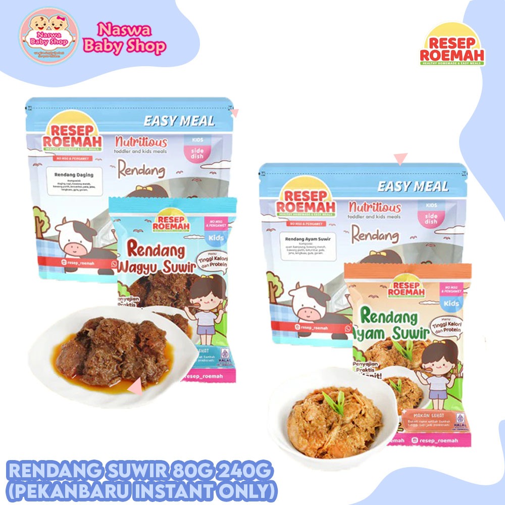 Jual Resep Roemah Frozen Food Rendang Daging & Ayam Suwir 80g 240g ...