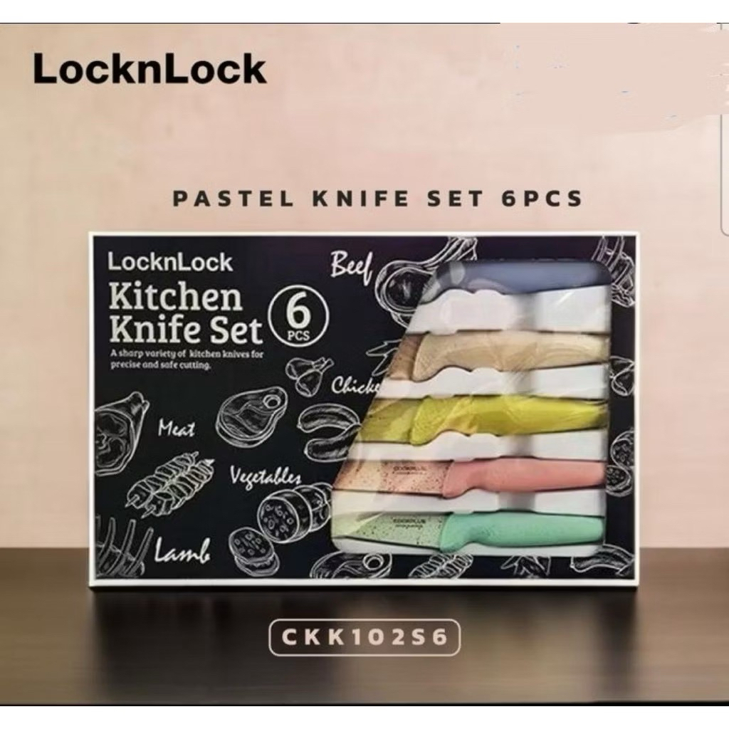 Jual LocknLock Kitchen Knife Pastel Set 6 pcs | Shopee Indonesia