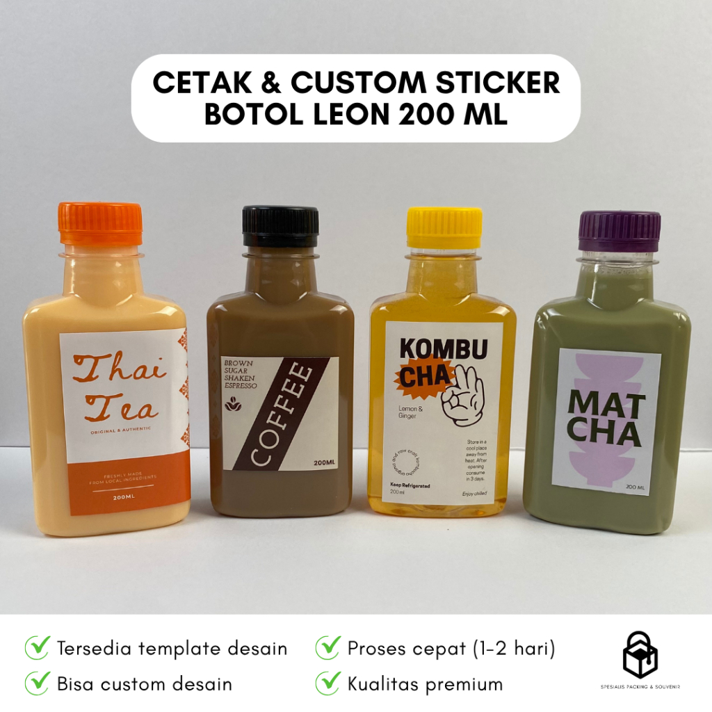 Jual Cetak Custom Stiker Botol Leon 200 ml | Print Label Sticker Logo ...