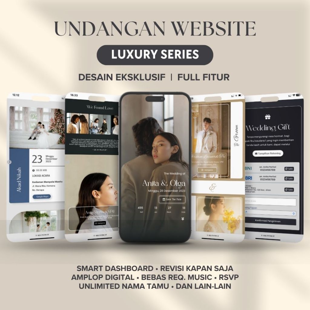 Tema Luxury - Undangan Digital Website Link Pernikahan | Undangan Online Foto & Tanpa Foto