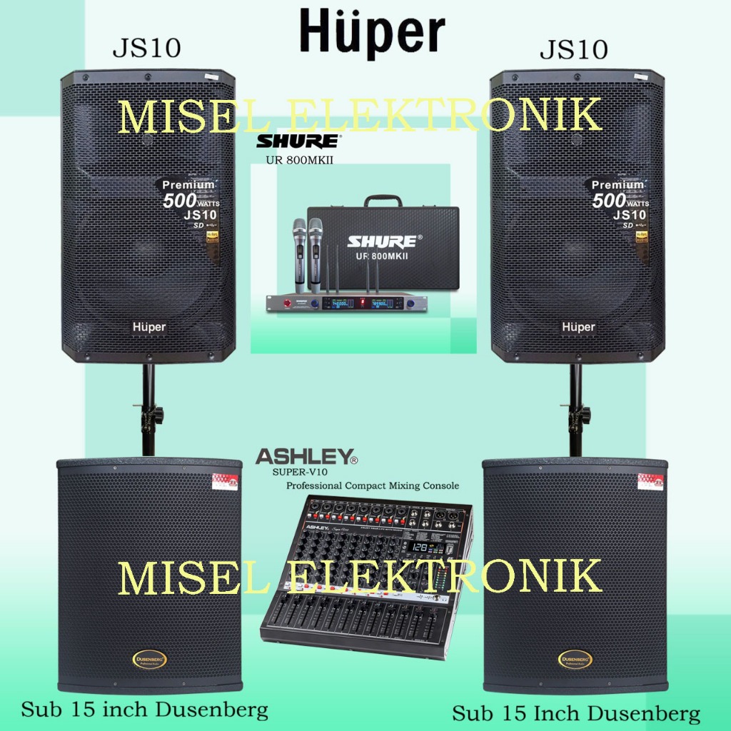 Jual Paket Sound System Speaker Aktif 15 Inch Huper JS10 2 subwoofer 15 ...