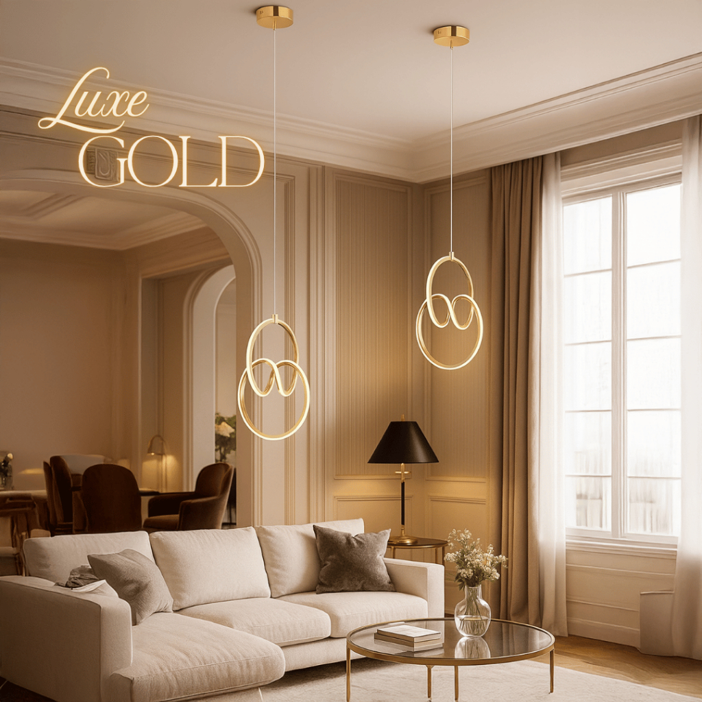 Jual Lampu Gantung Chandelier LED dengan Desain Loop Gold dan Silver ...