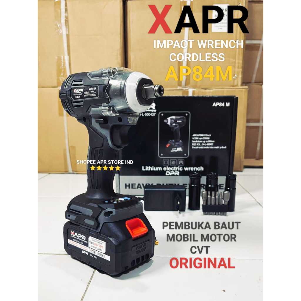 Jual APR AP84M 550NM IMPACT WRENCH CORDLESS PEMBUKA BAUT MOBIL MOTOR ...