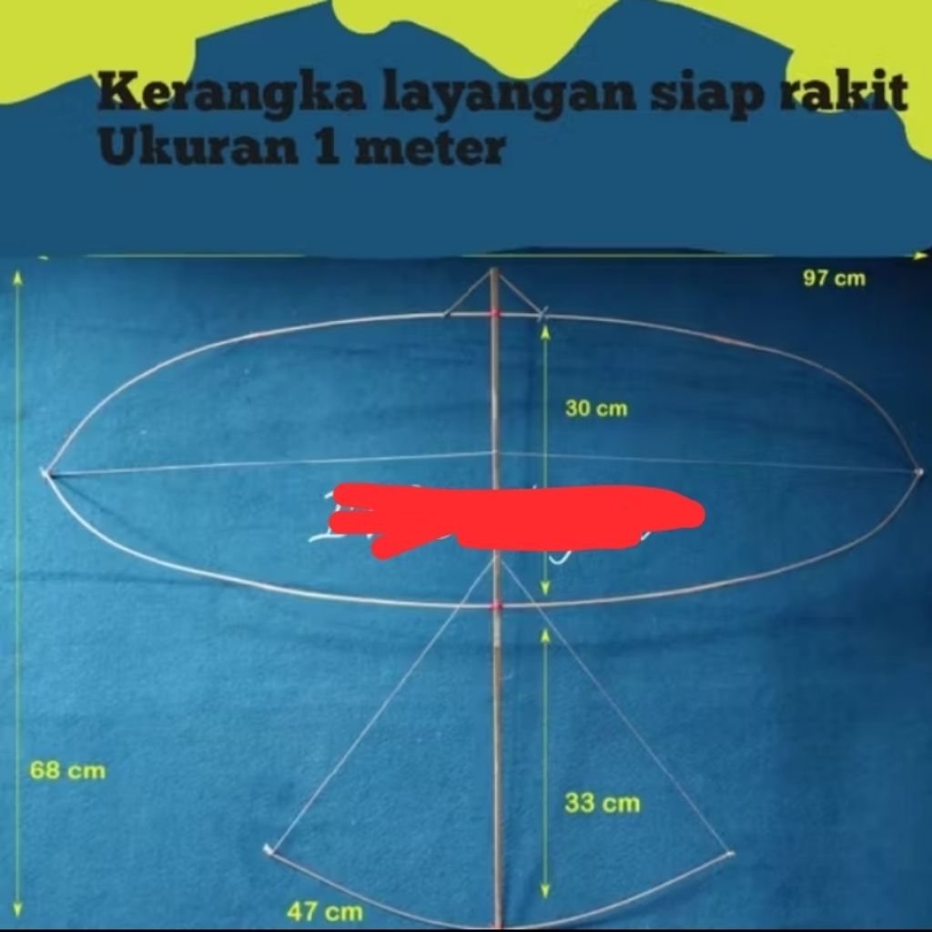 Jual Ready kerangka layangan siap rakit ukuran 1 meter | Shopee Indonesia