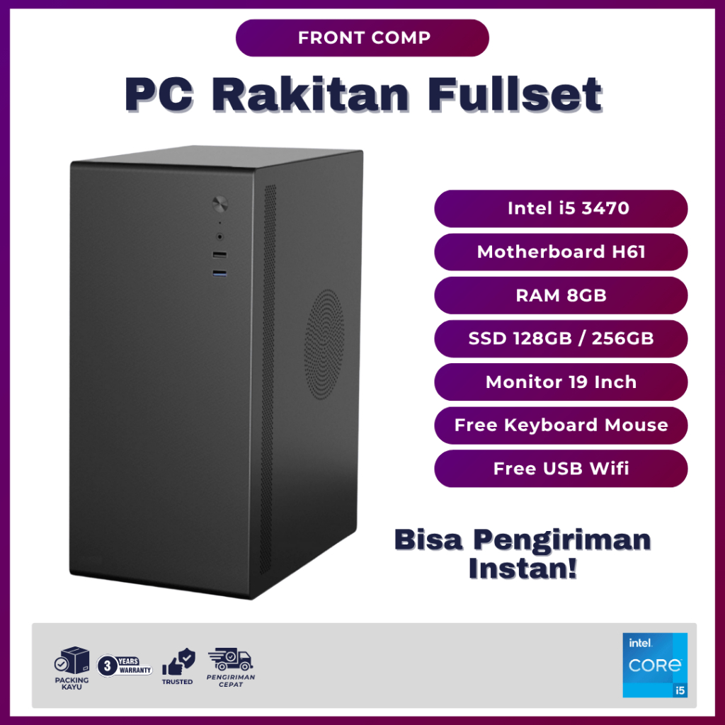 Jual PC Rakita Lengkap Hemat Listrik i5 3470 Ram 8GB SSD 256GB - PC ...