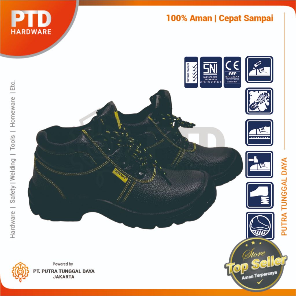 Jual Gosave Gamma Safety Shoes Sepatu Boots Middle-cut Steel Toe ...