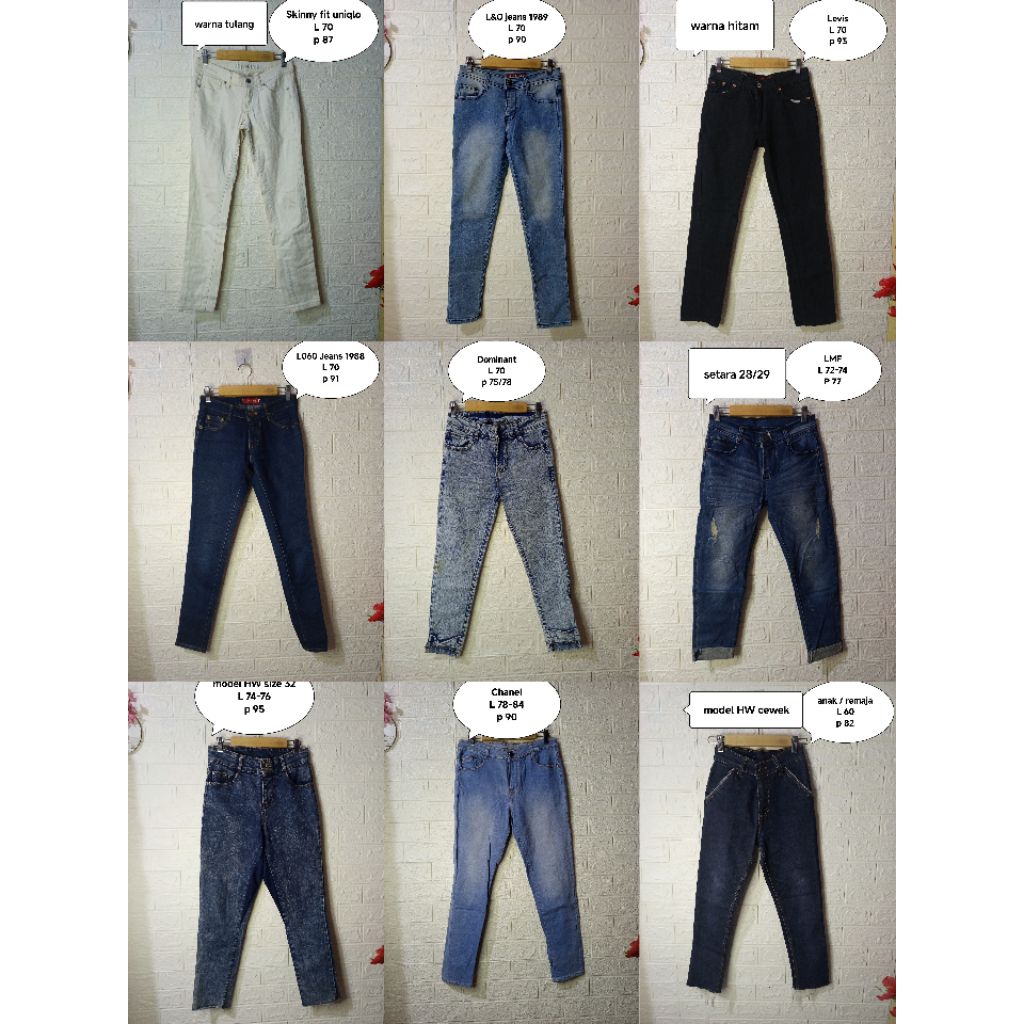 Jual DHV Preloved celana jeans WANITA / celana denim thrift celana ...