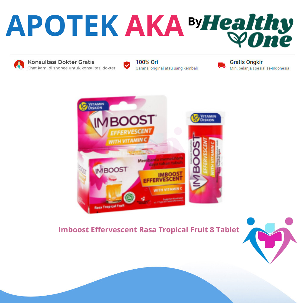 Jual IMBOOST EFFERVESCENT VITAMIN C TROPICAL FRUIT 1 BOTOL 8 TABLET ...