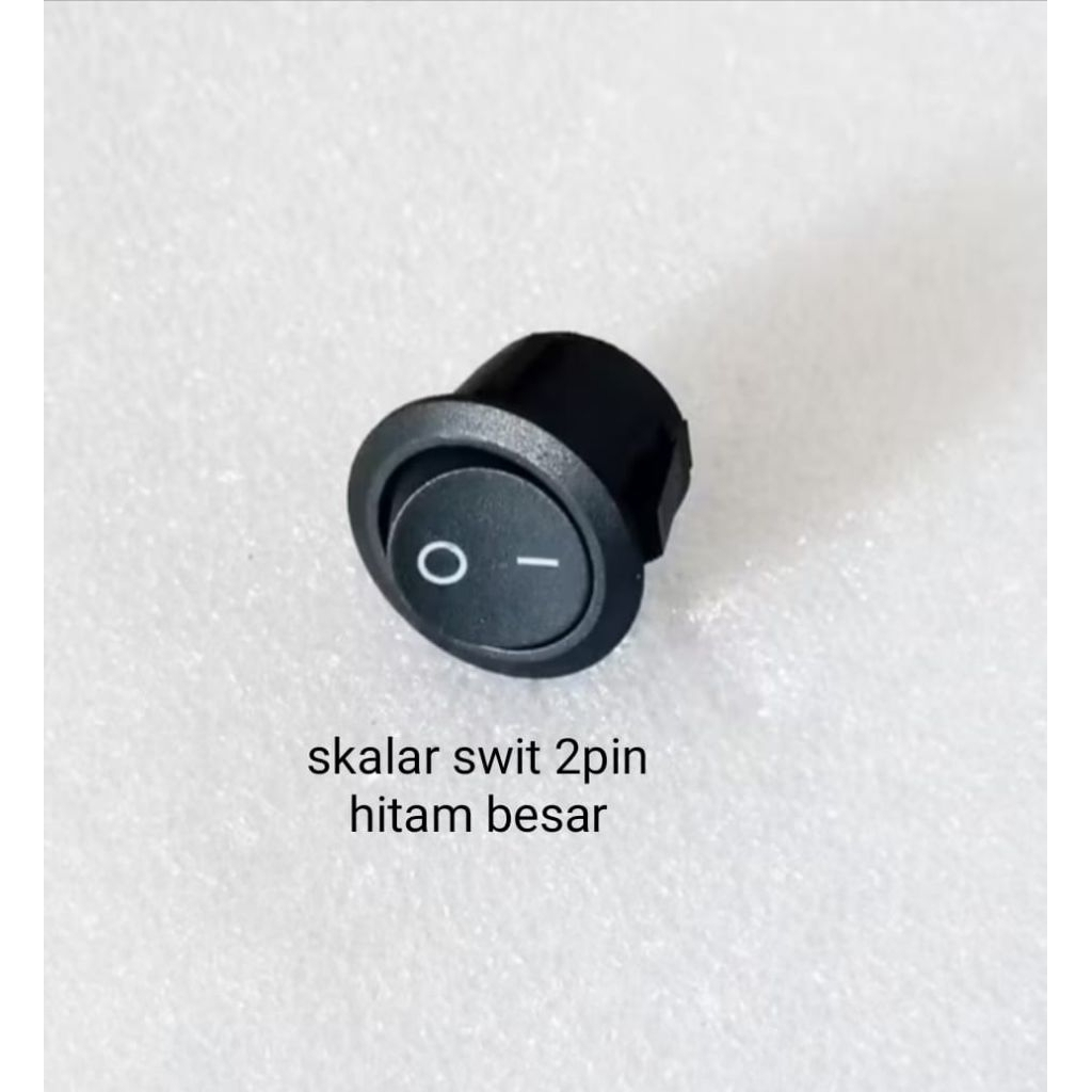 Jual SAKLAR ON OFF 2-PIN HITAM BULAT BESAR | Shopee Indonesia