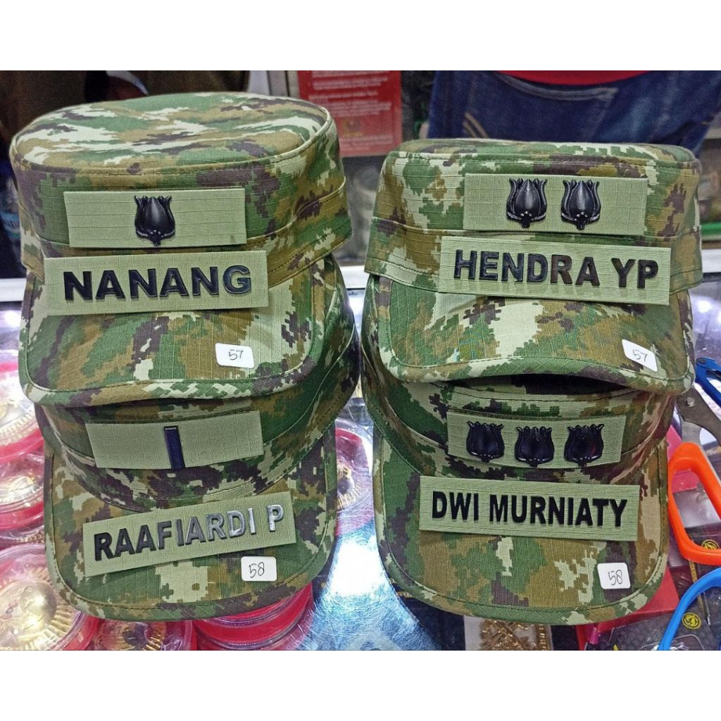 Jual Topi Pet PDL TNI Terbaru Sage Green + Nama Dan Pangkat Costum ...
