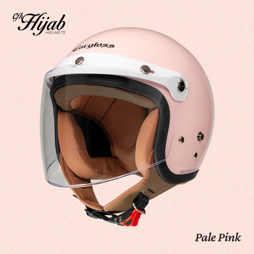 Jual Cargloss CFH Hijab Retro Helm Half Face - Pale Pink | Shopee Indonesia