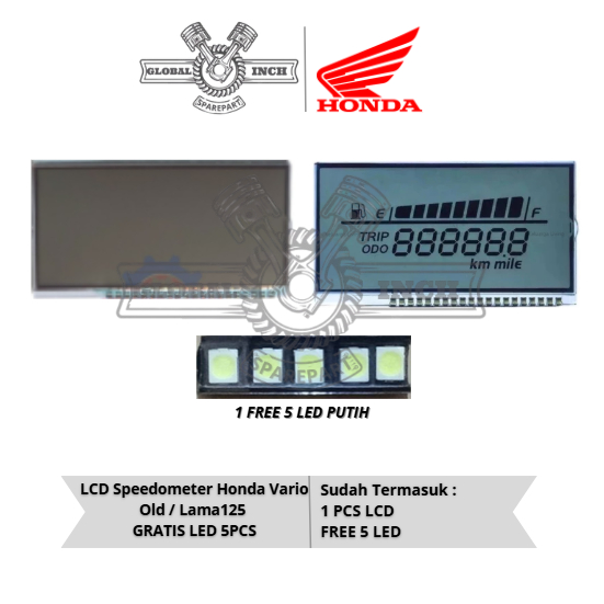 Jual LCD Speedometer Honda Vario Old / Lama125 GRATIS LED 5PCS Original ...
