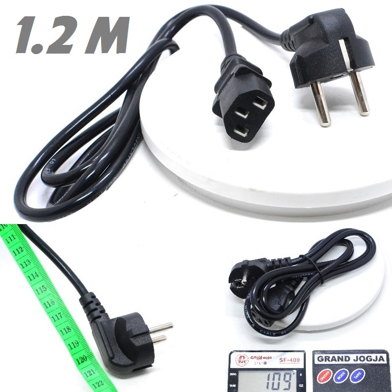 Jual 52H KABEL POWER BESAR 1.2M 120cm Besar PC Komputer Ac Lcd Monitor ...