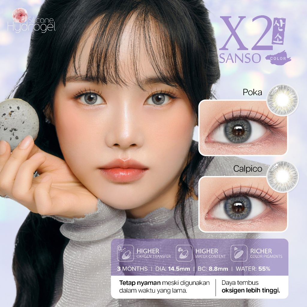 Jual New X2 Sanso Color Calpico, Poka Softlens - Kontak Lensa Warna ...