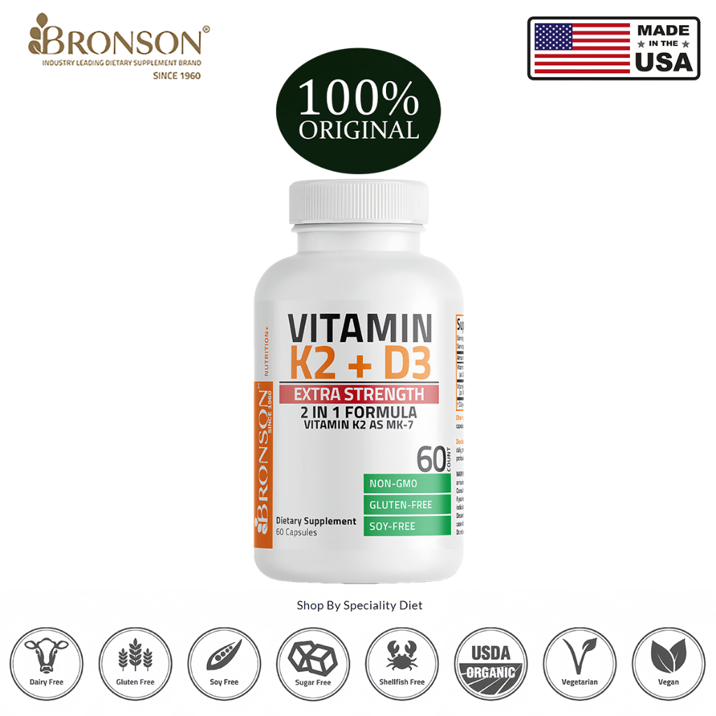 MENXI Vitamin D3 10,000IU & K2 MK-7 250mcg Capsules (240 Count) - Immune & Bone Support