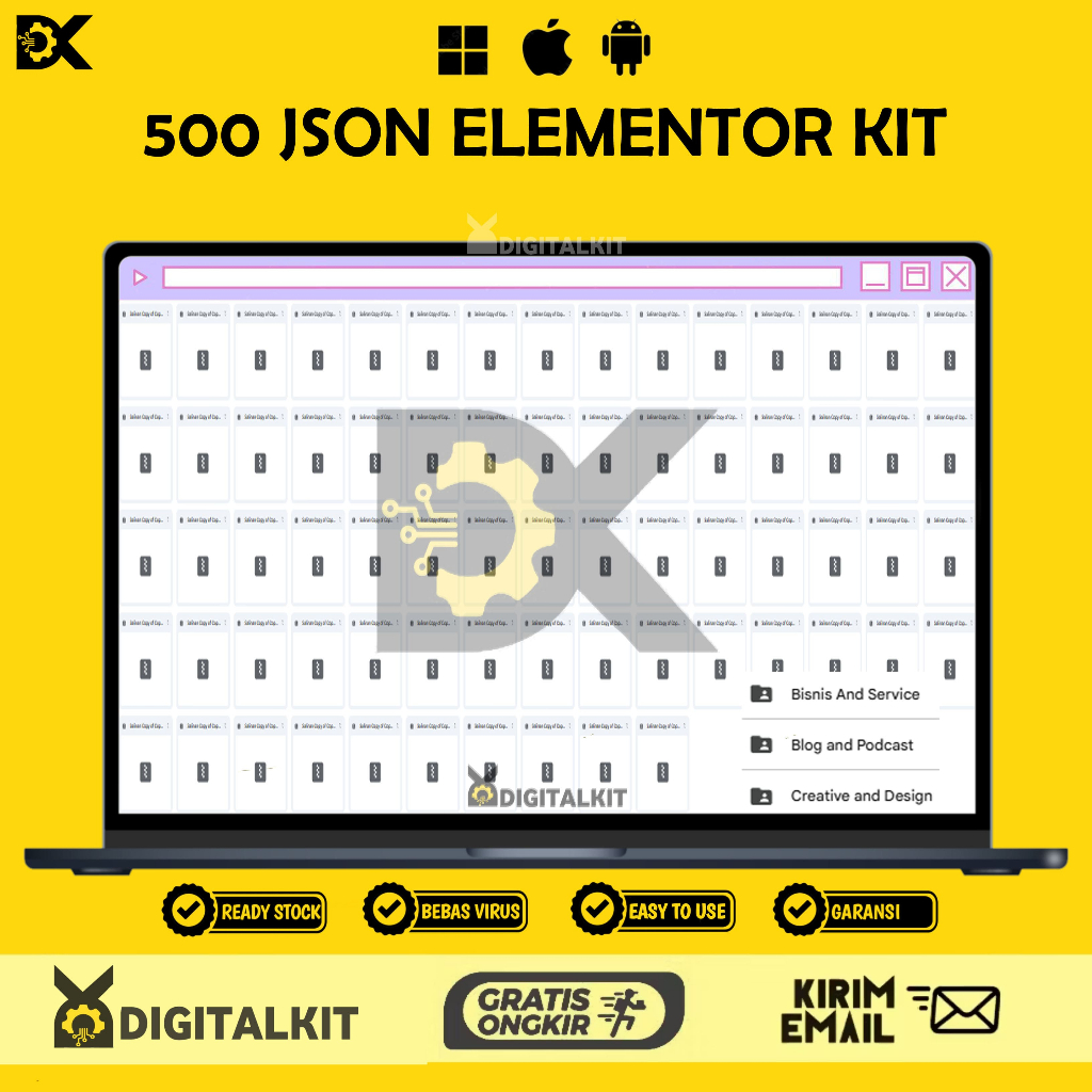 [T0609] 500 JSON Elementor Kit | Template Lengkap untuk Website Modern & Kreatif