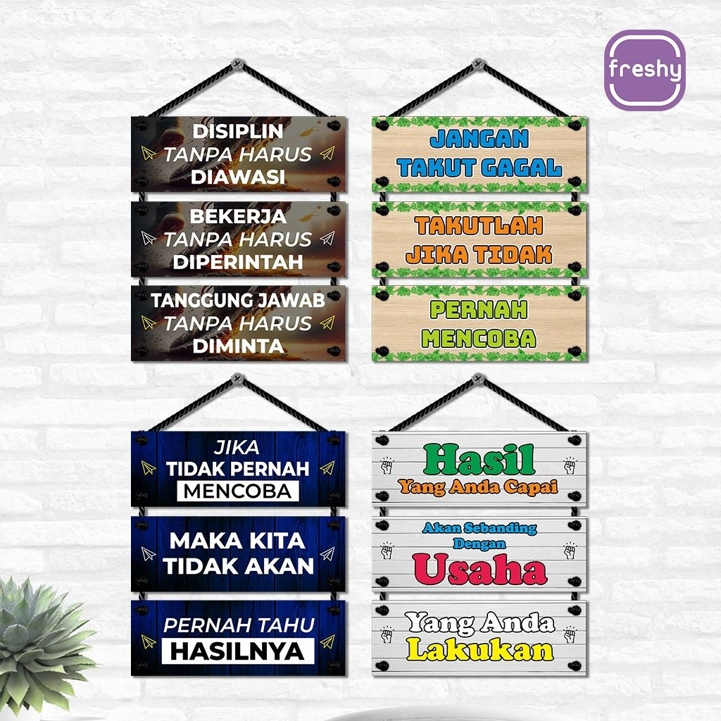 Hiasan Dinding Kata-Kata MOTIVASI Model Gantung