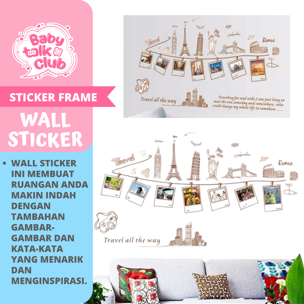 Jual Wall Sticker AM9011 Travel All The Way - Sticker Dinding Sticker ...