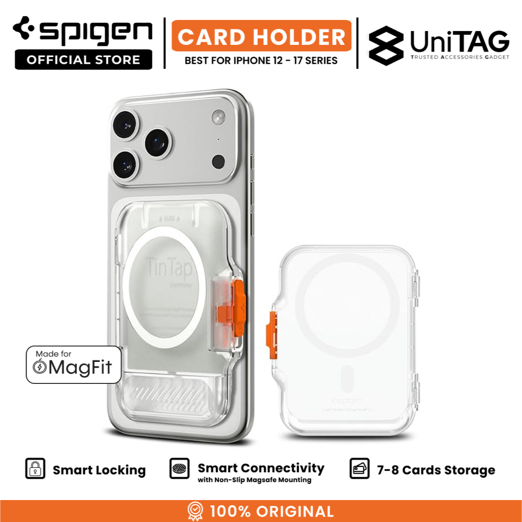 Spigen Tintap MagFit Magnetic MagSafe Wallet Card Holder 5-Cards Compatible With IPhone 17/16/15/14/13/12 Series And PixelSnap Cases For Pixel 10 Ser