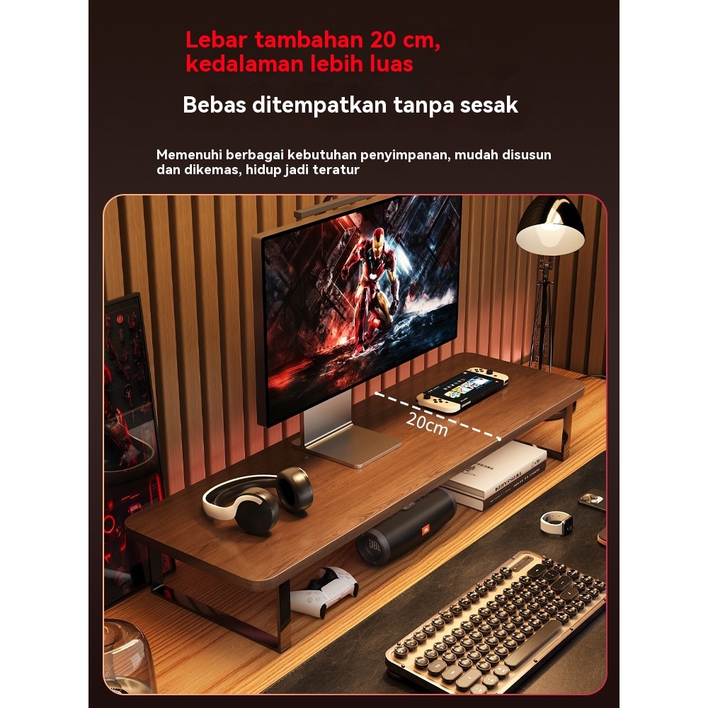 Jual BMZAR Rak Monitor Komputer Desktop Kayu Stand Monitor Organizer ...