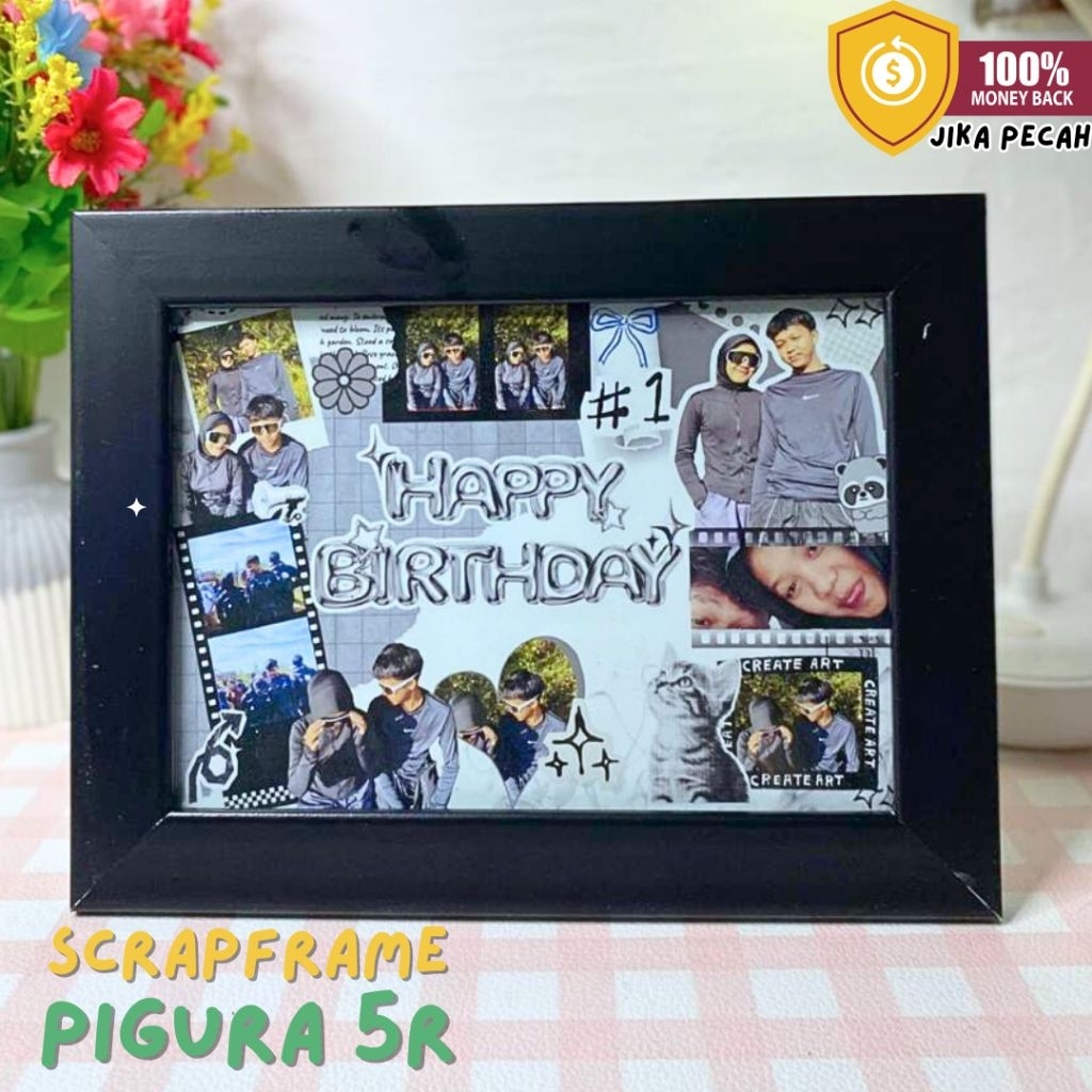 Jual WORDGIFT SEHARI JADI Custom scrapframe aestetik ukuran 5R desain ...