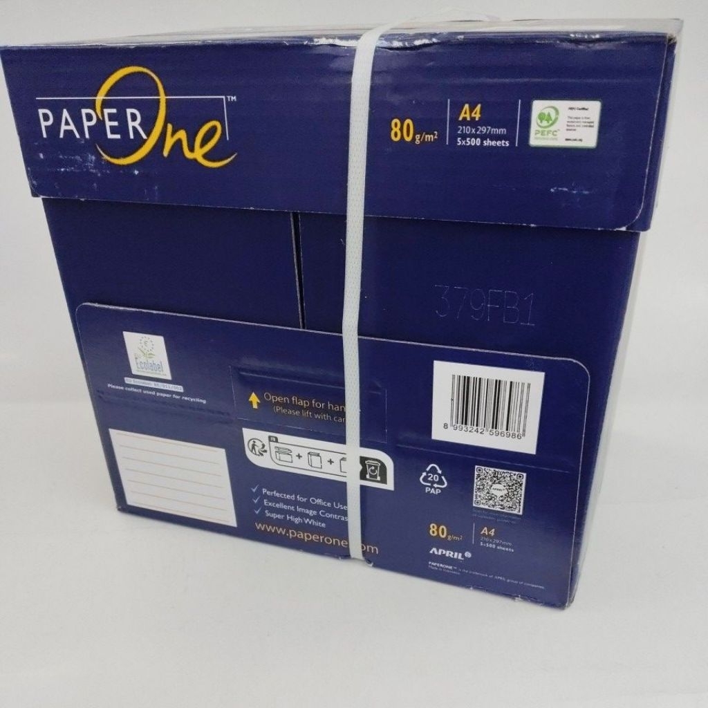 Jual [5 RIM/1BOX] Kertas Paperone A4 80||Paperone A4 80gsm| 5 Rim ...