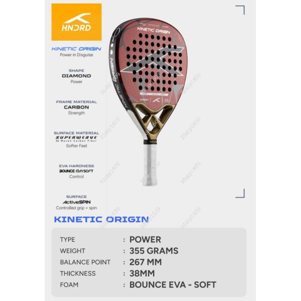 Jual RAKET PADEL HUNDRED KINETIC ORIGIN (SHAPE DIAMOND POWER) FRAME ...