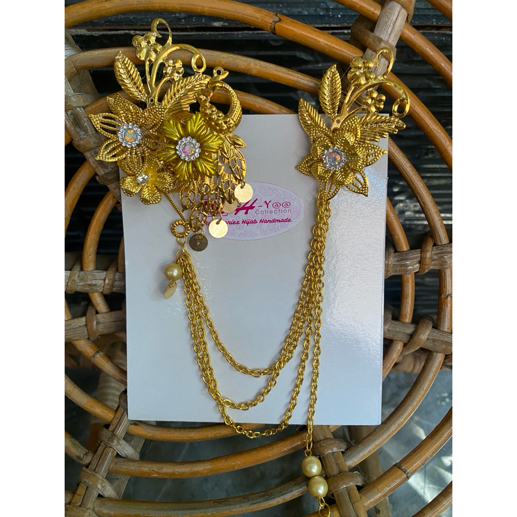 Jual bros kebaya gold merak/bros rantai | Shopee Indonesia